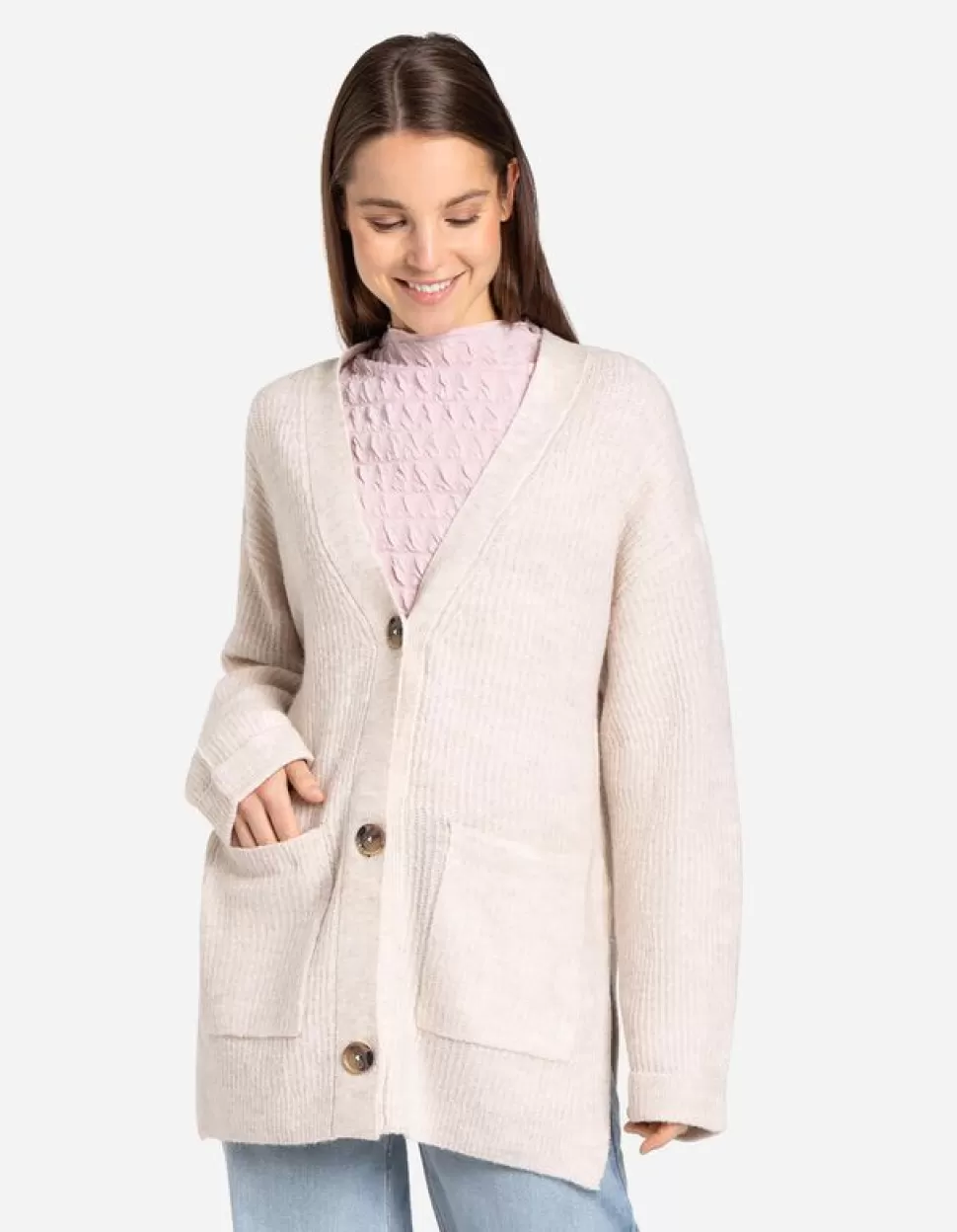 Cardigan - Armel Mit Fixiertem Aufschlag-Ever Me Fashion