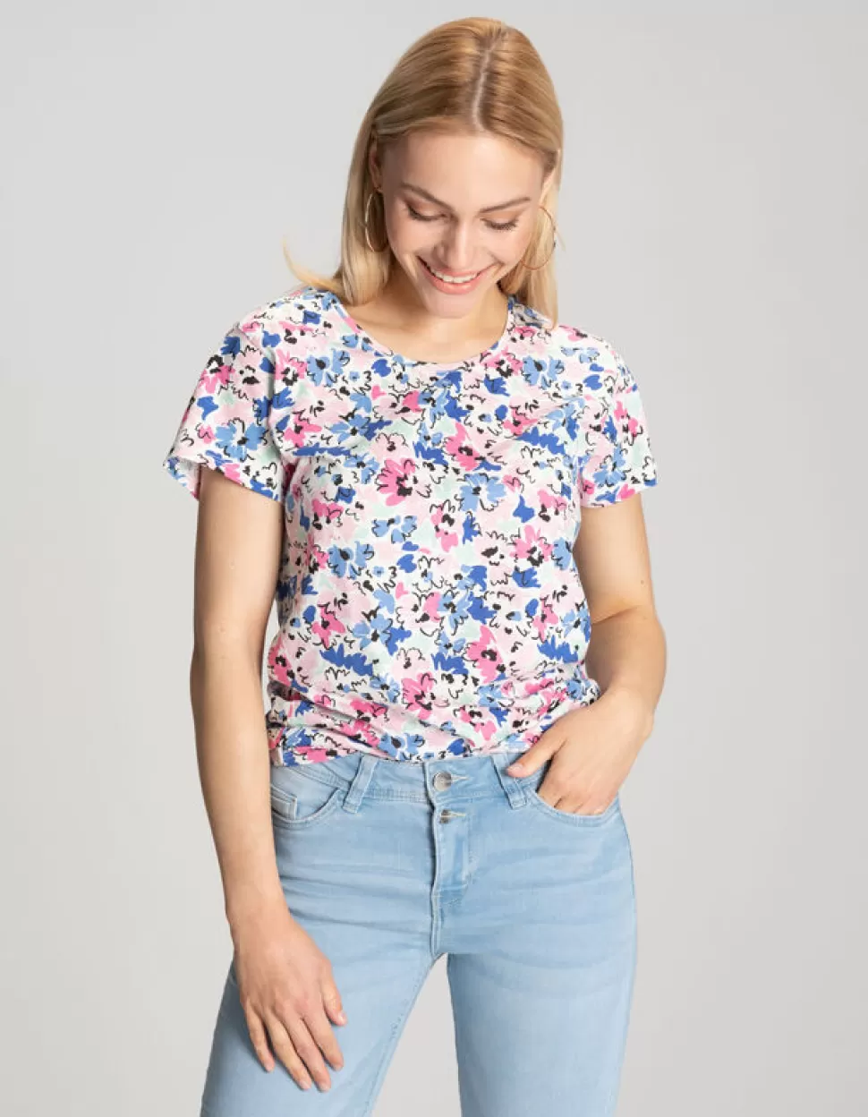 Damen T-Shirt - Florales Muster-Ever Me Best