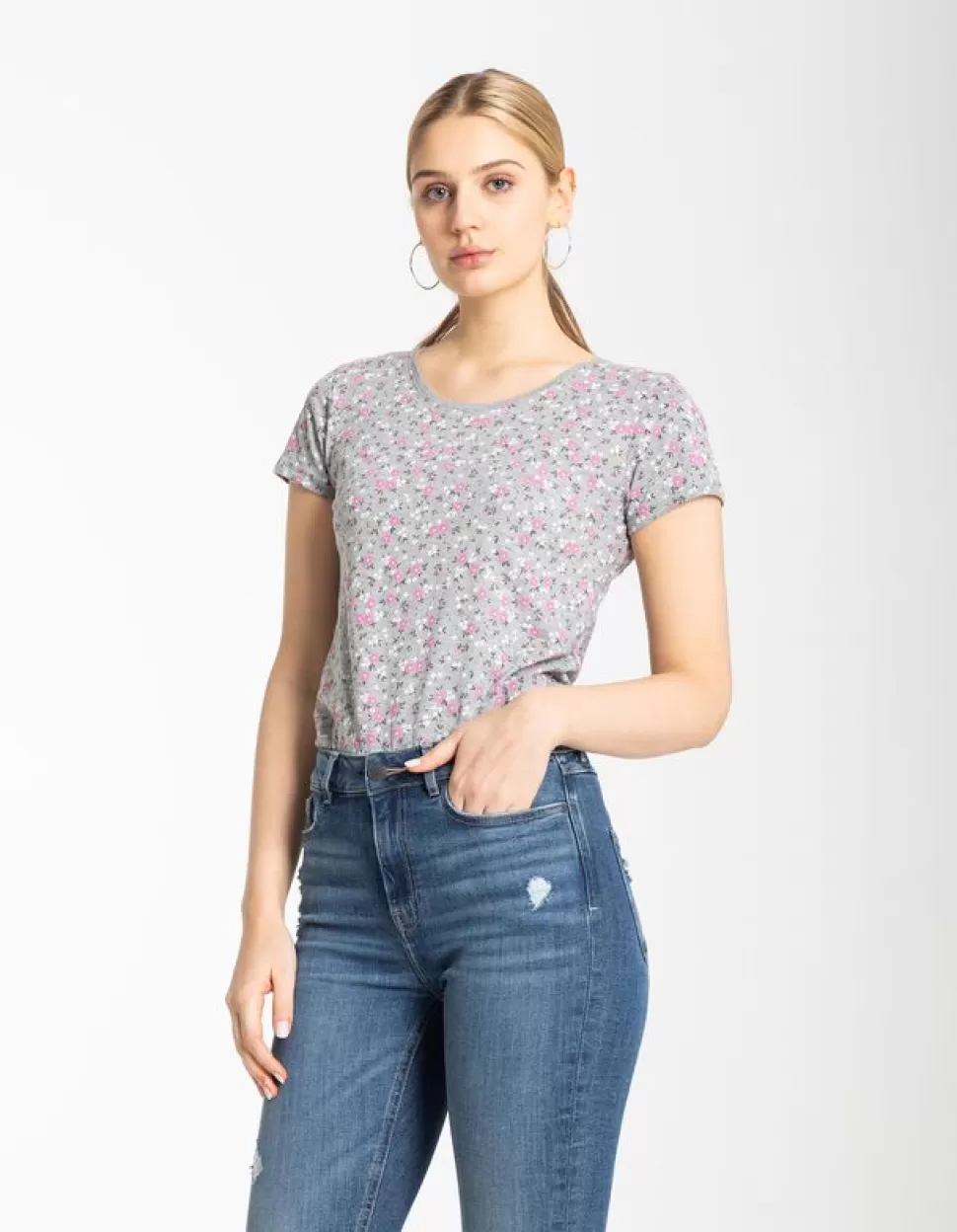 Damen T-Shirt - Florales Muster-Ever Me Hot