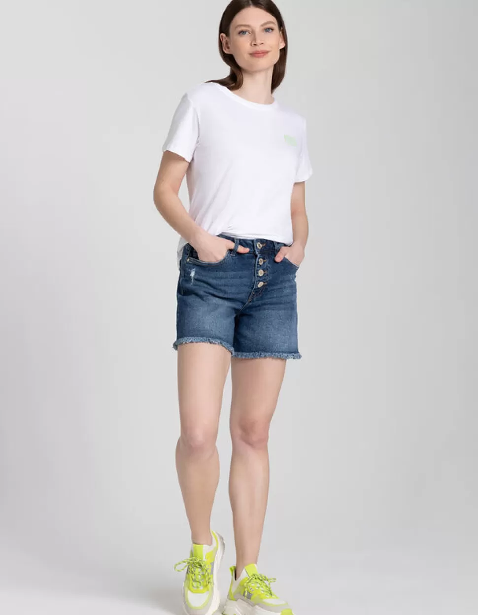 Jeansshorts - High Waist-Page One Hot