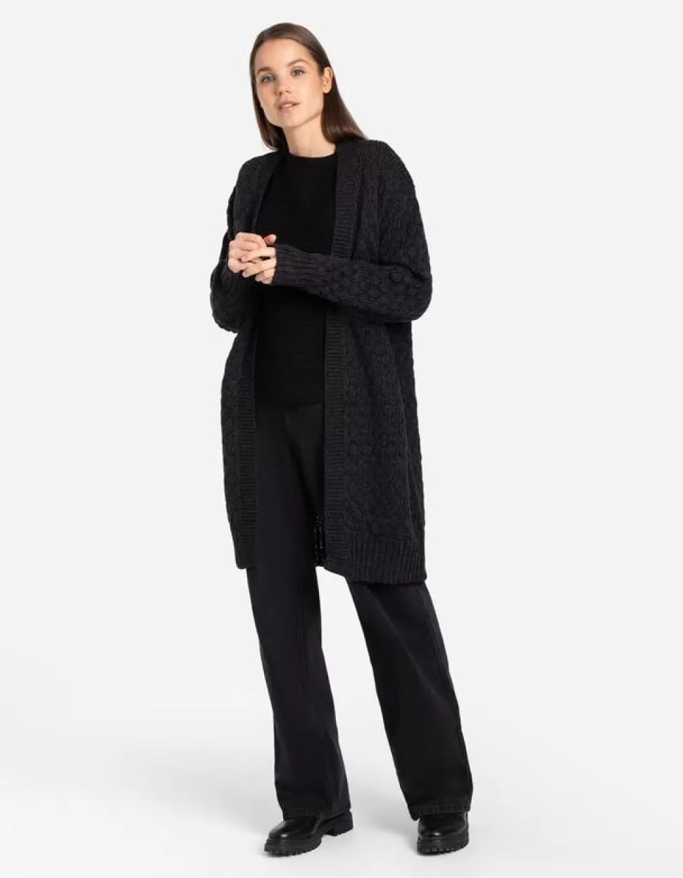 Longcardigan - Woll-Optik-Takko Discount