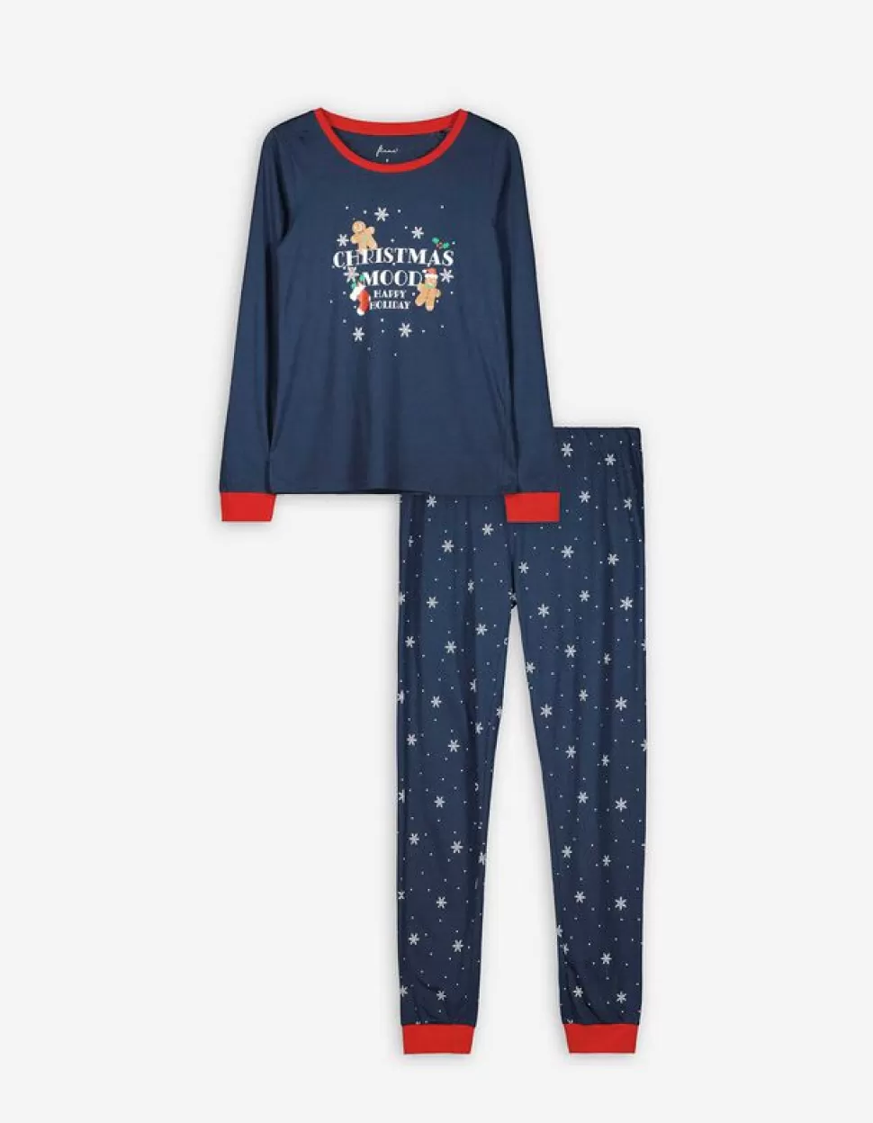 Pyjama Set Aus Langarmshirt Und Hose - Allover-Print-Flame Fashion