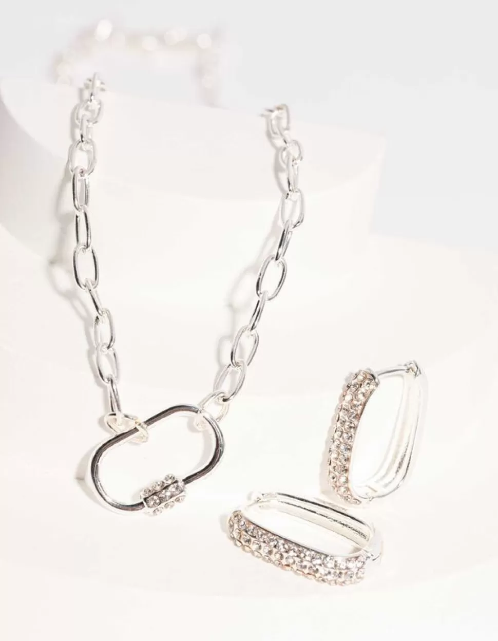 Set Aus Kette Und Ohrring - Ziersteine-Accessories Clearance